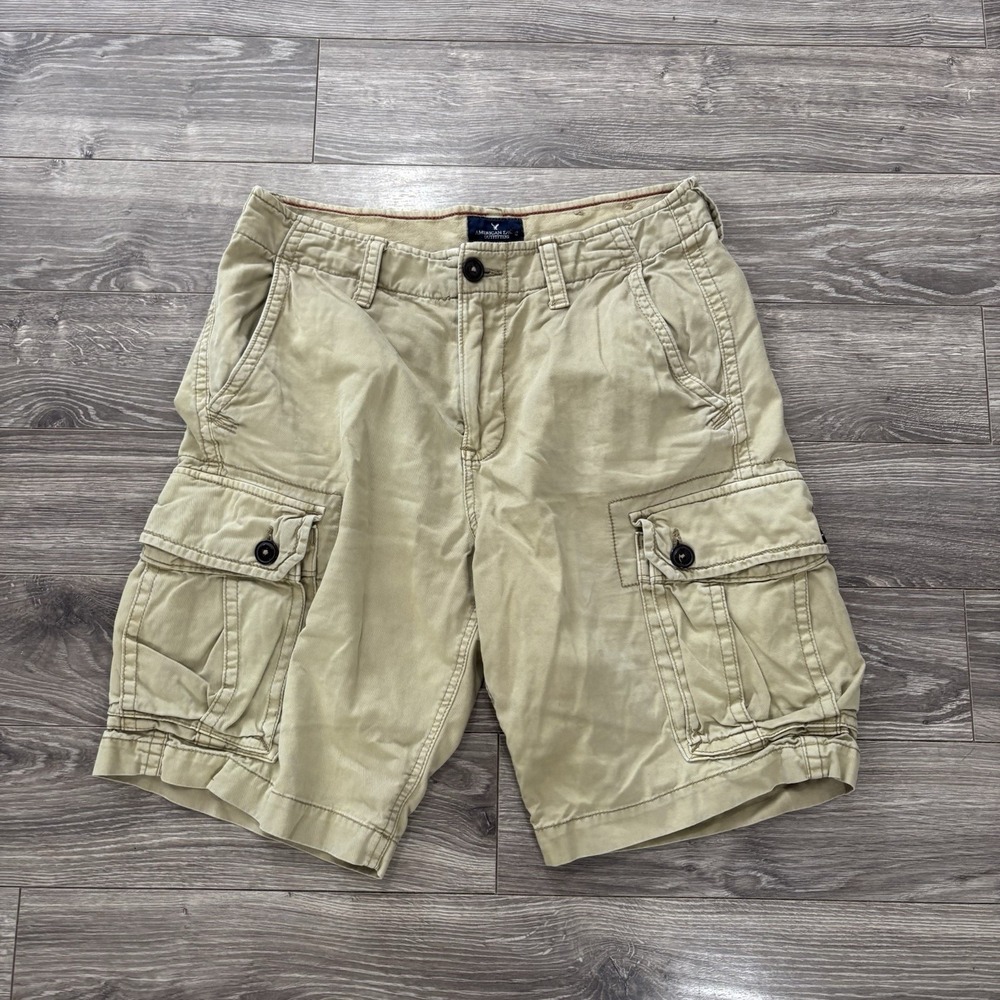 American Eagle Outfitters Mens 32 Cargo Shorts Khaki Classic Casual Utility Y2K